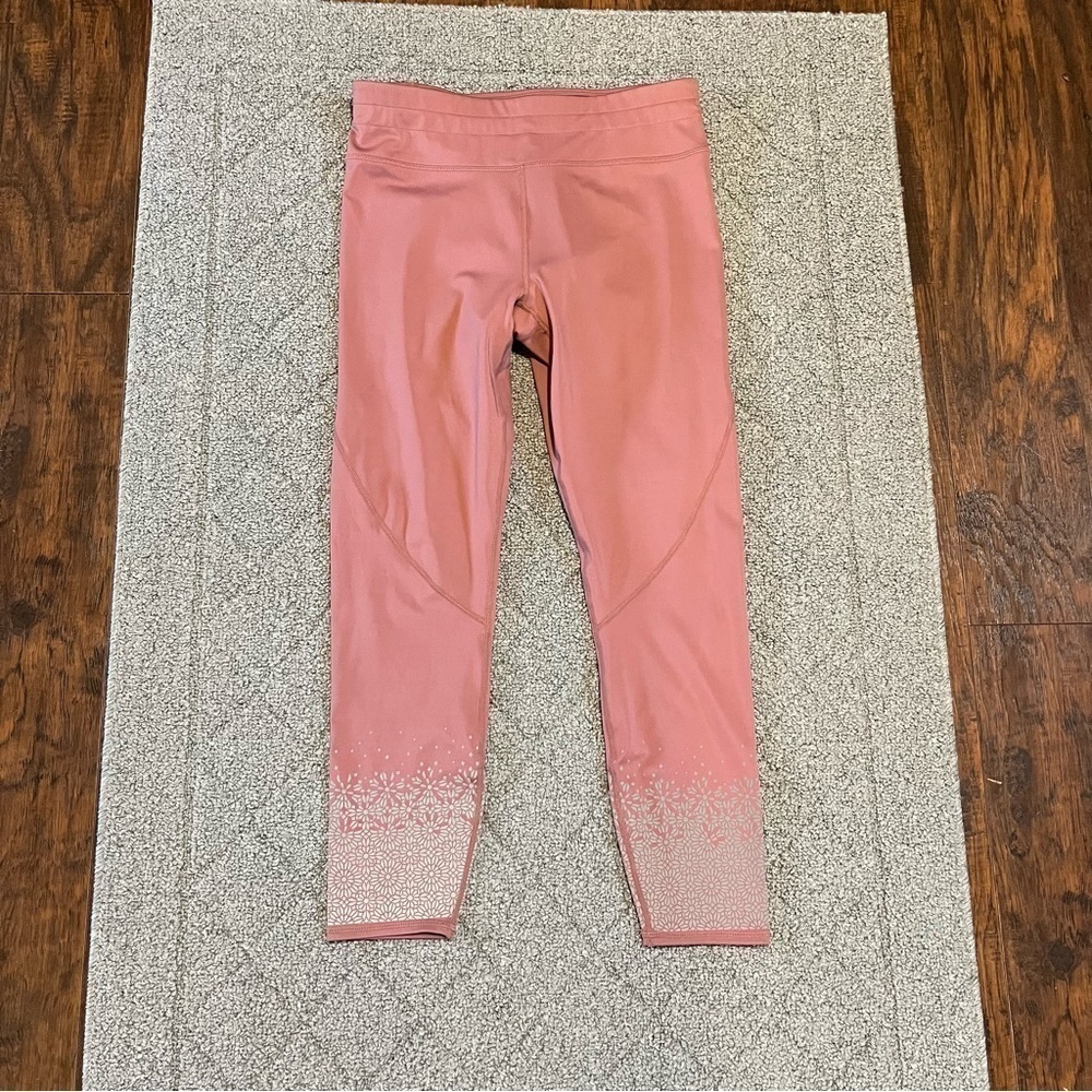 Fabletics Leggings Womens Medium Pink Mid Rise Statement Ultra cool Pocket NWT